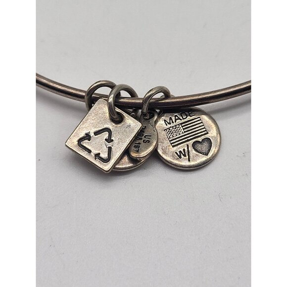 Alex & Ani Butterfly Charm Bangle Bracelet - Picture 3 of 8